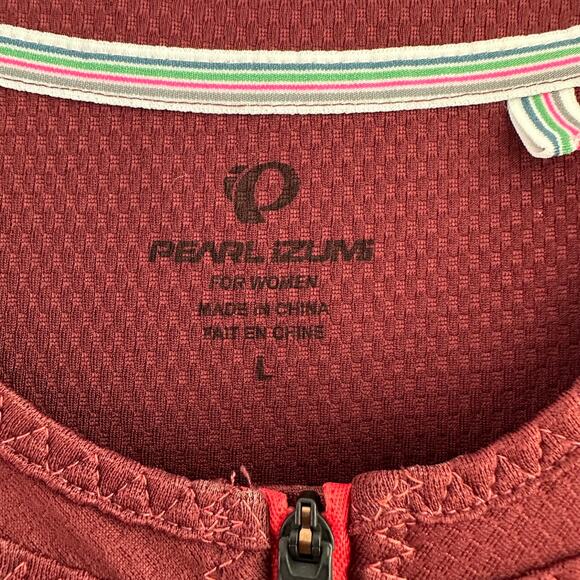 Pearl Izumi Full Zip Cycling Vest Women Large Dark Red Pockets Lightweight - Picture 4 of 6